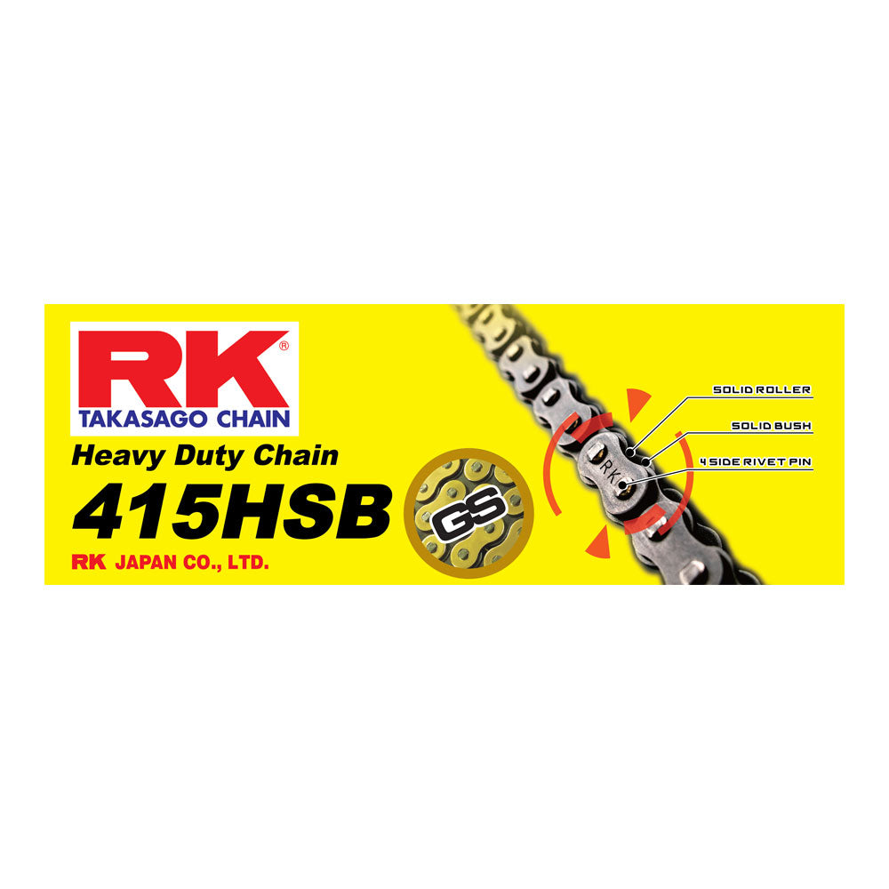 RK 415HSB x 130L Heavy Duty Chain Gold - Clip Link