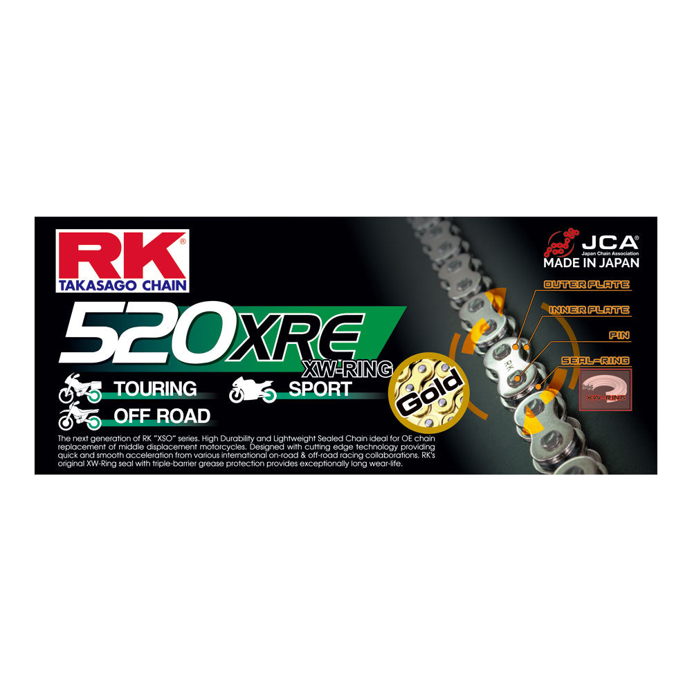 RK 520XRE x 120L XW Chain Gold - Clip Link