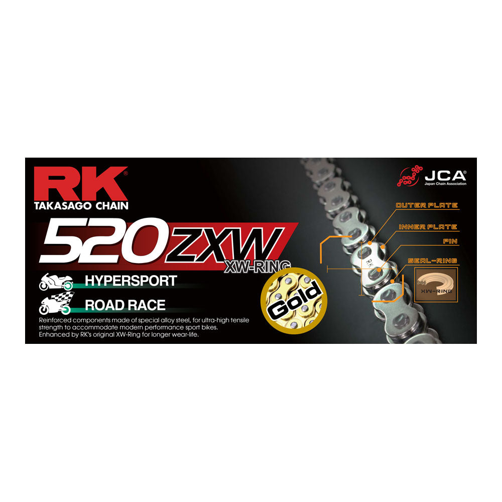 RK 520ZXW x 130L XW Ring Chain Gold - Rivet Link