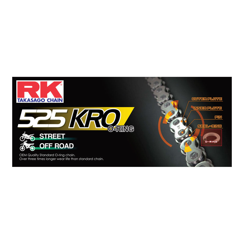 RK 525KRO x 112L O Ring Chain - Rivet Link