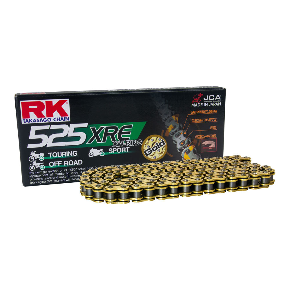 RK 525XRE x 120L XW Chain Gold - Rivet Link