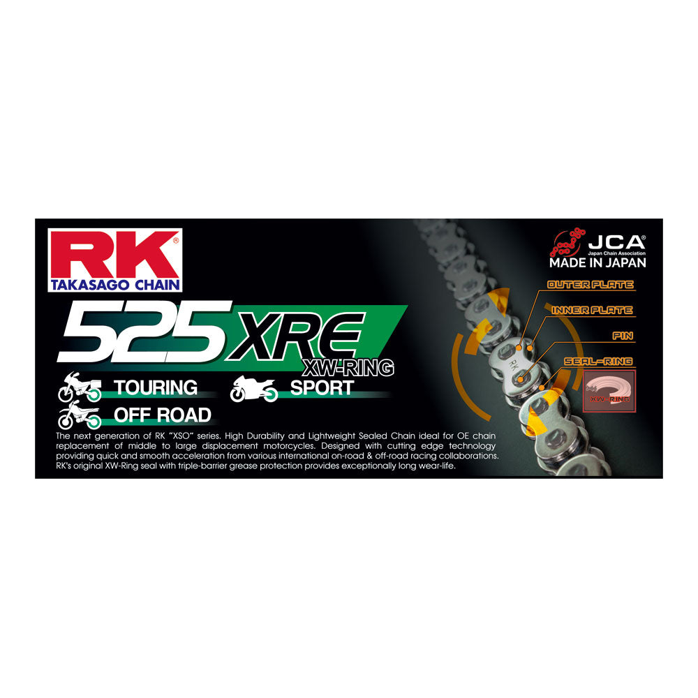 RK 525XRE x 124L XW Ring Chain - Rivet Link