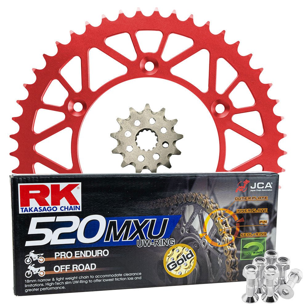 RK Racing Chain & Sprocket Kit Gold/Red 13/49