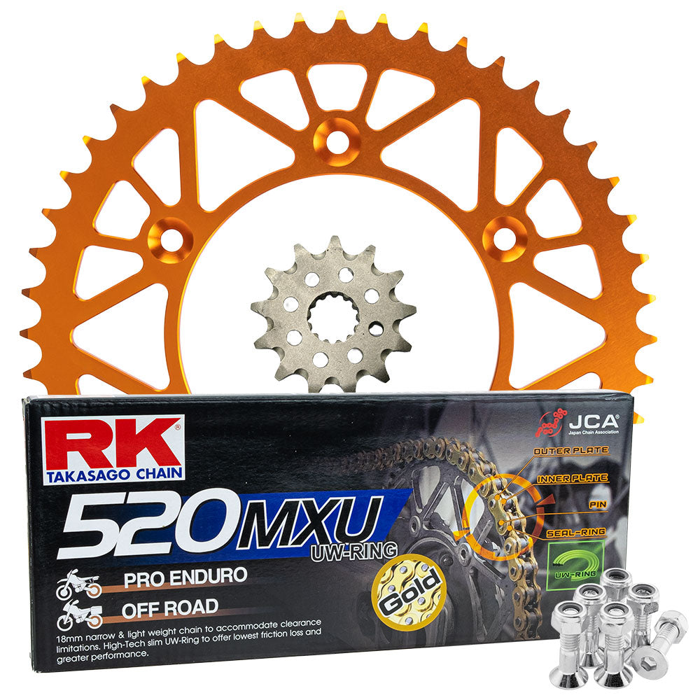 RK Racing Chain & Sprocket Kit Gold/Orange 13/50
