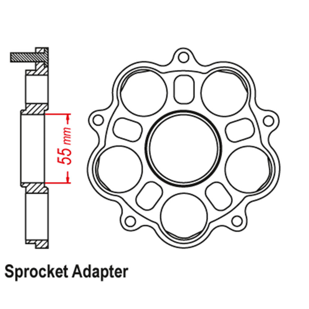 Alloy Rear Sprocket Adaptor 750B DUC 5 Bolt