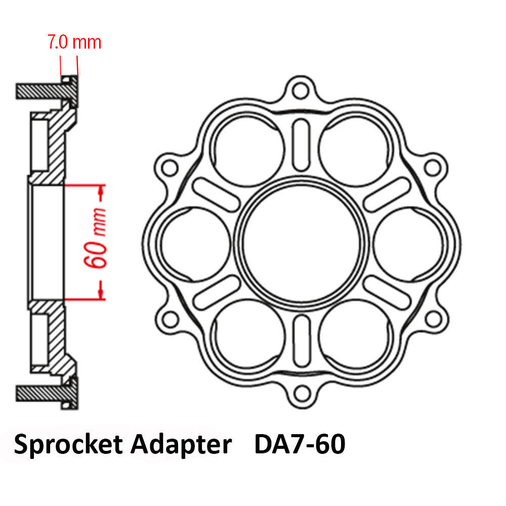 Alloy Sprocket Adaptor 760B DUC 6 Bolt
