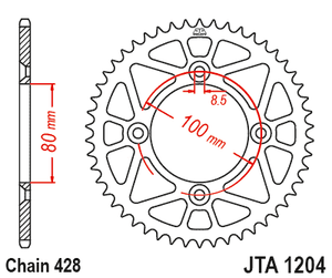 JT Alloy Racelite Sprocket 49T 428 Black