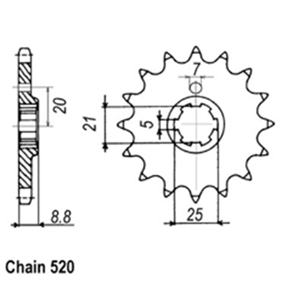 Front Sprocket KAWASAKI 520