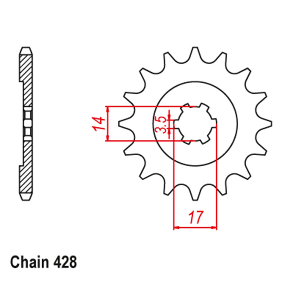 Front Sprocket KAWASAKI 428