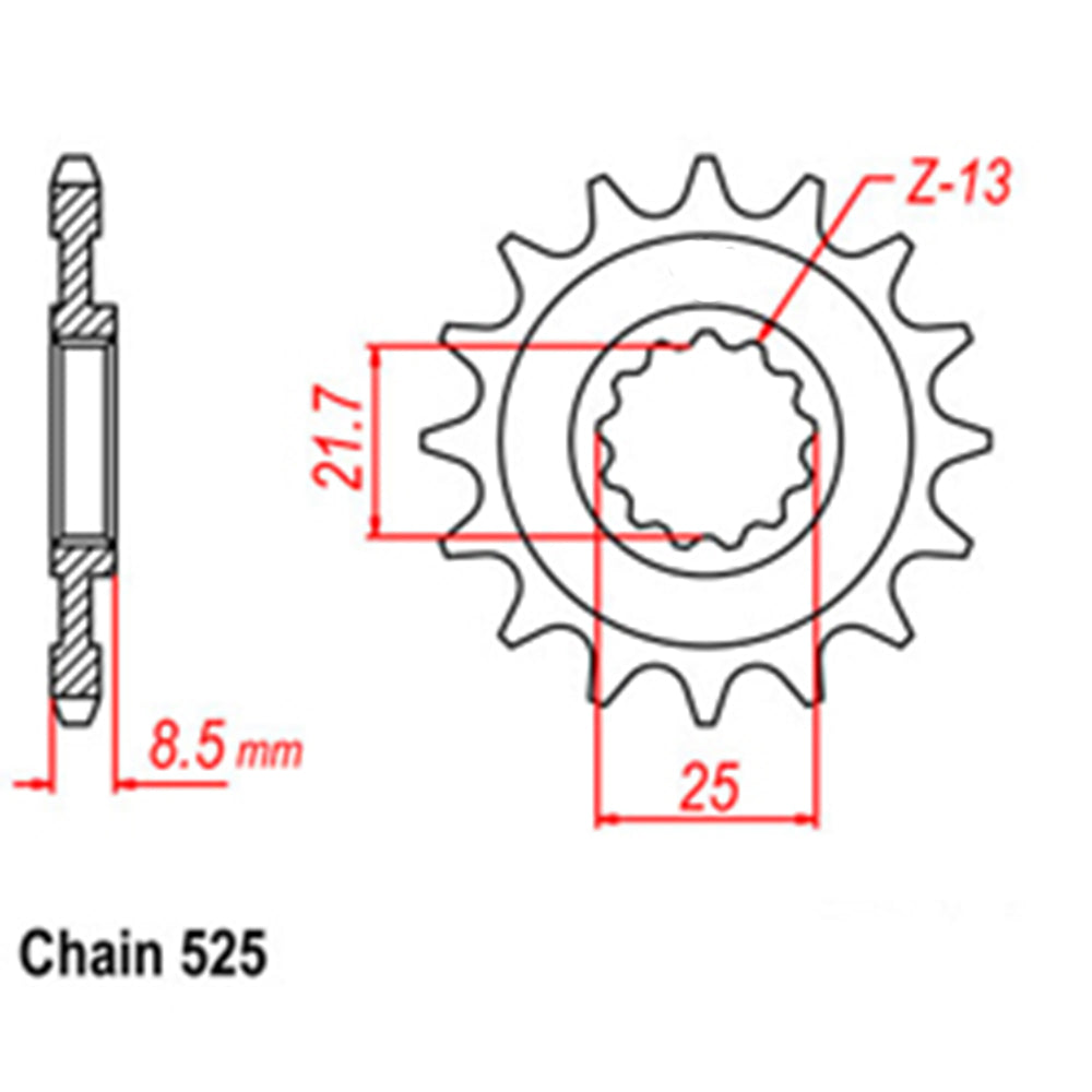 Front Sprocket With Rubber Cush 17T 525P