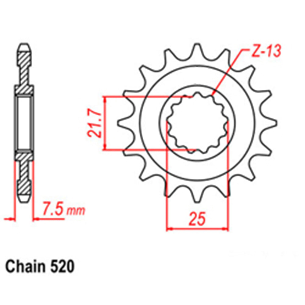 Front Sprocket With Rubber Cush 16T 520P