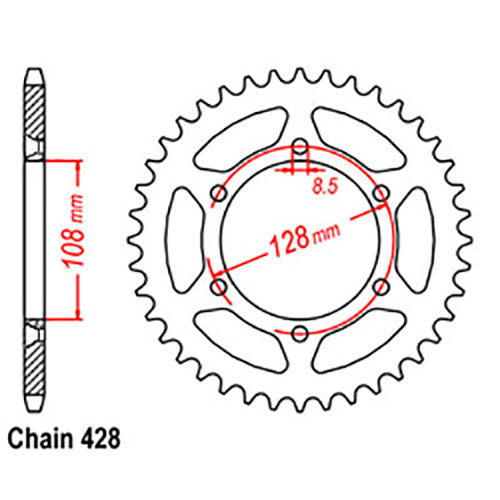 Rear Sprocket KAWASAKI SUZUKI 428