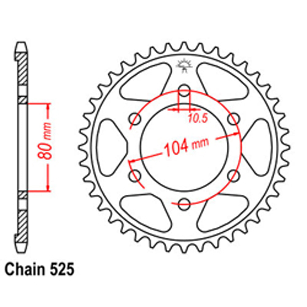 Rear Sprocket KAWASAKI 525