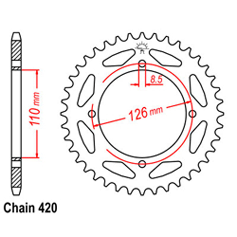 Rear Sprocket KAWASAKI 420*