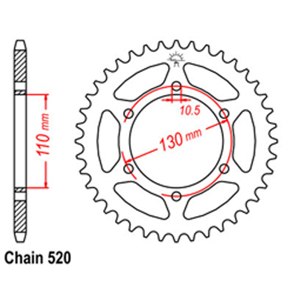 Rear Sprocket KAWASAKI 520