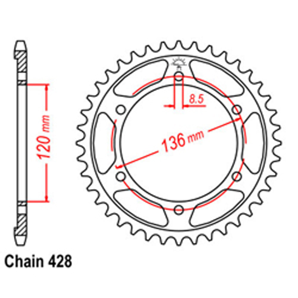 Rear Sprocket YAMAHA 428