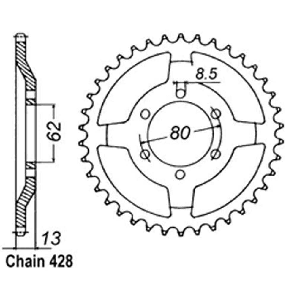 Rear Sprocket YAMAHA 428