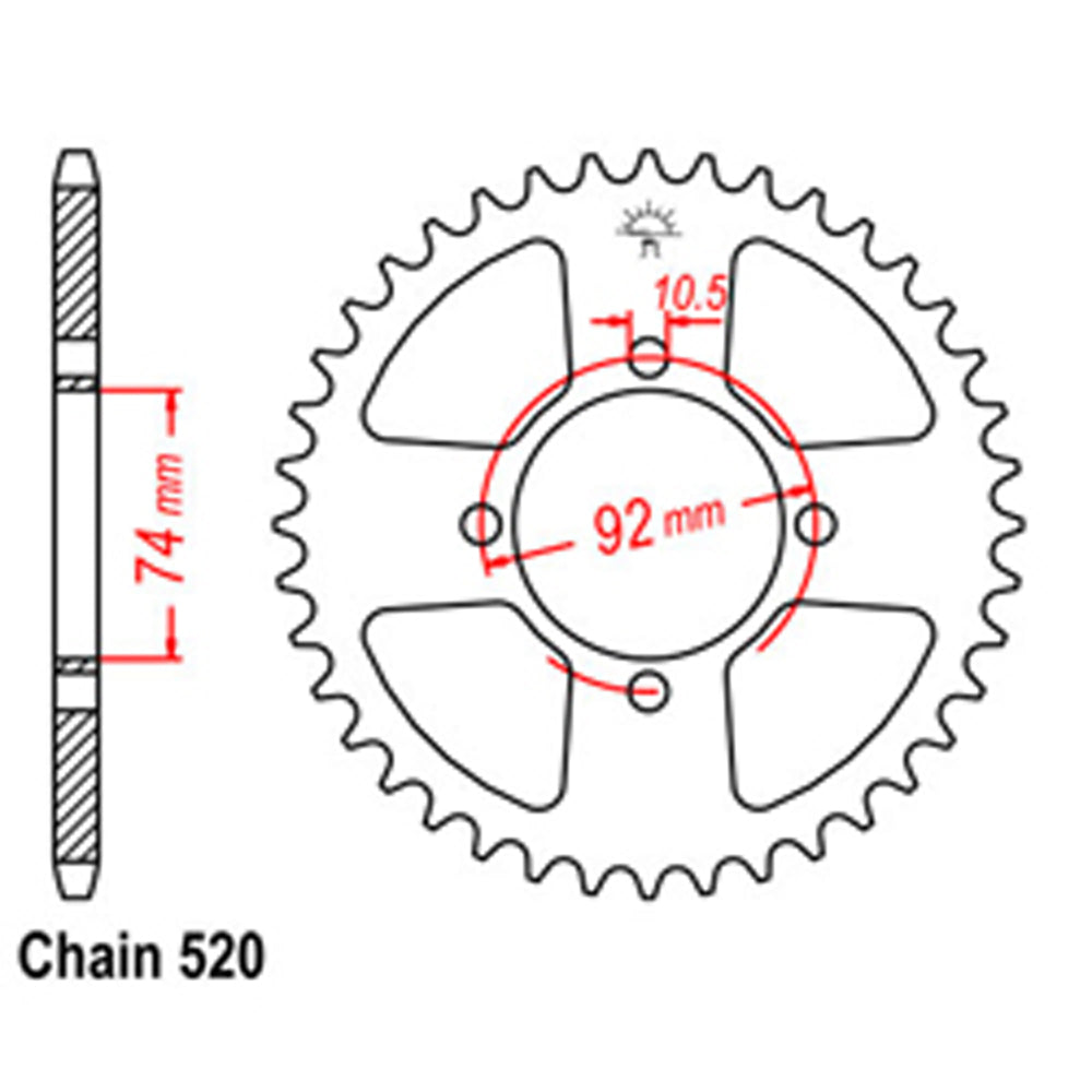 Rear Sprocket YAMAHA 520*