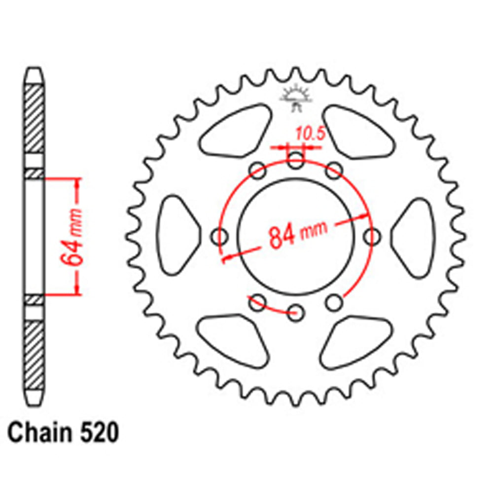 Rear Sprocket KAWASAKI SUZUKI 520