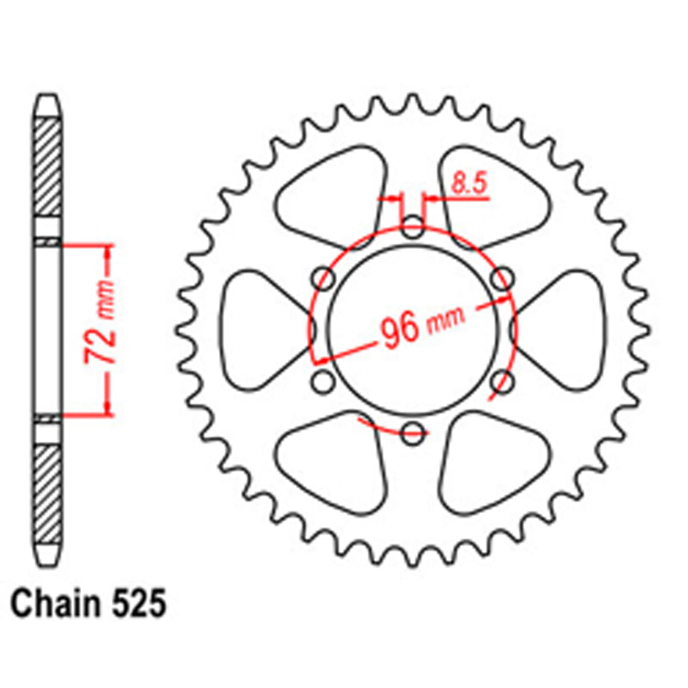 Rear Sprocket SUZUKI 525