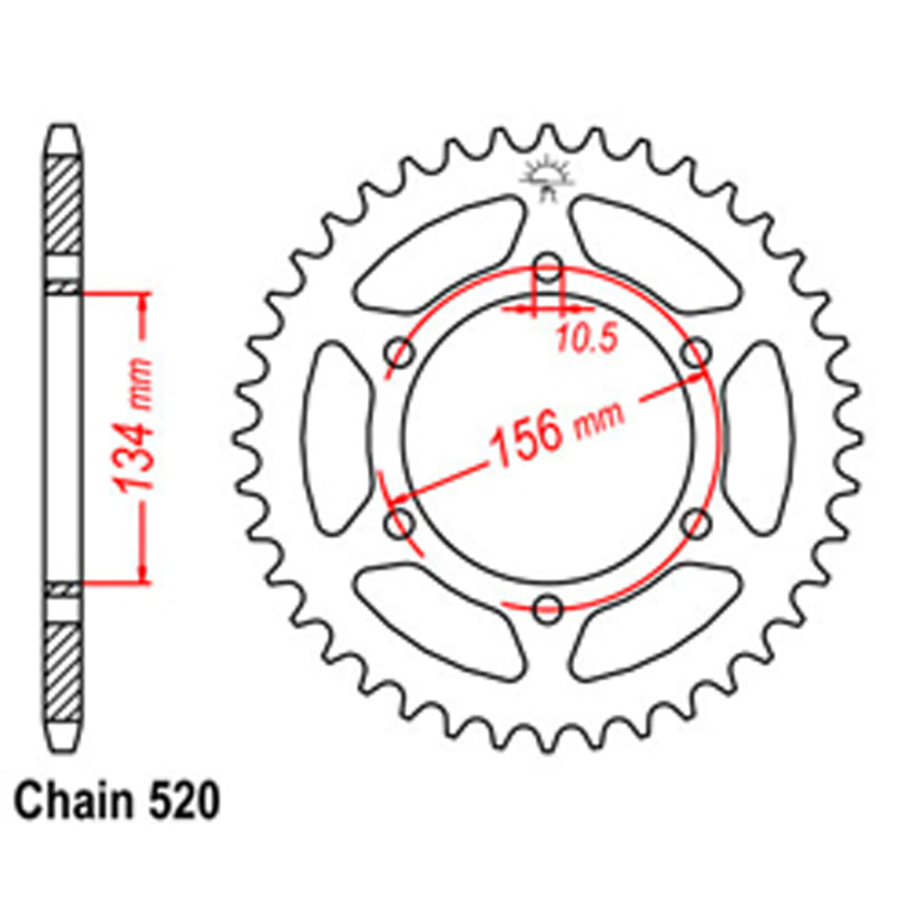 Rear Sprocket KAWASAKI 520*