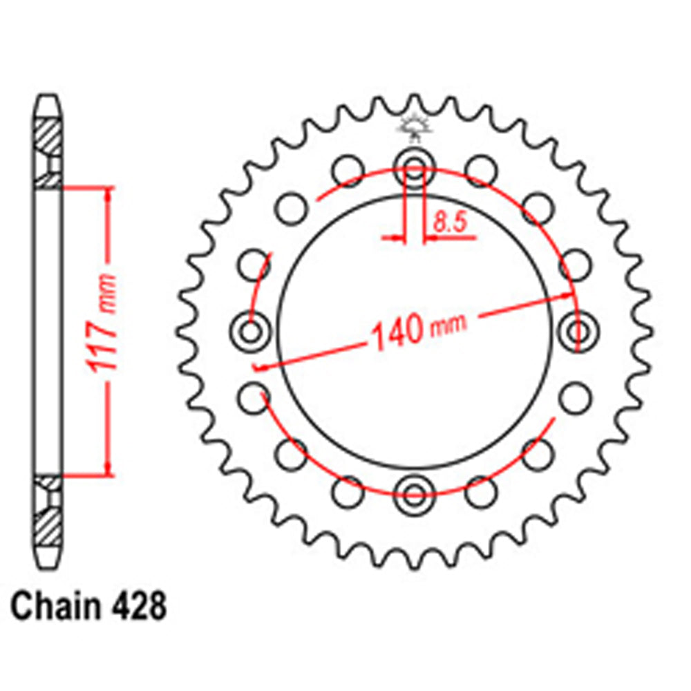 Rear Sprocket YAMAHA 428*