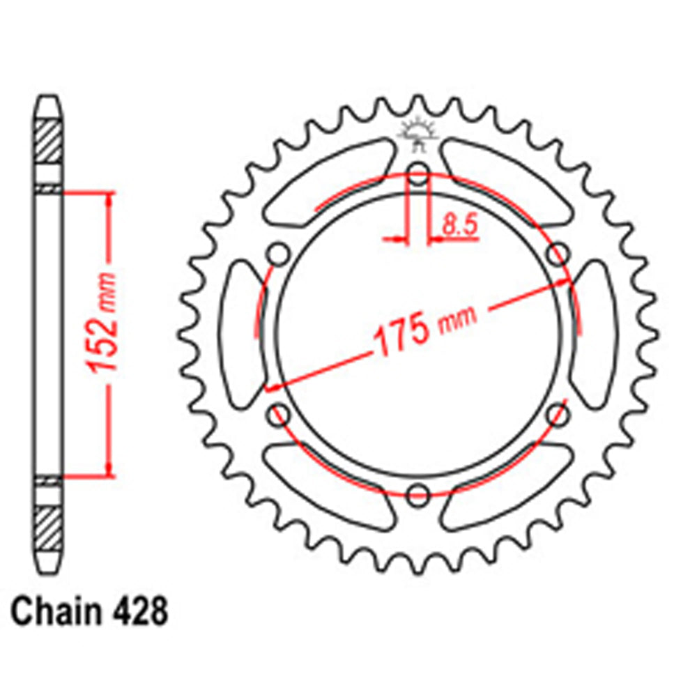 Rear Sprocket YAMAHA 428
