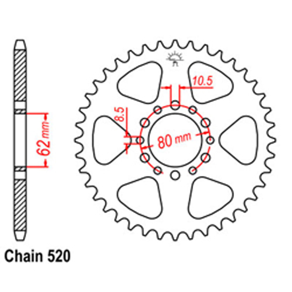 Rear Sprocket YAMAHA 520