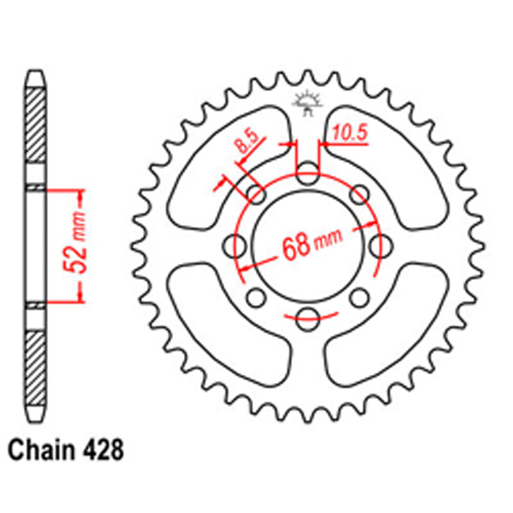 Rear Sprocket SUZUKI KAWASAKI 428*