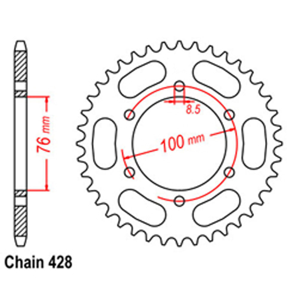 Rear Sprocket YAMAHA 428*
