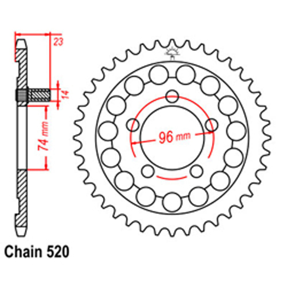 Rear Sprocket HONDA 520*