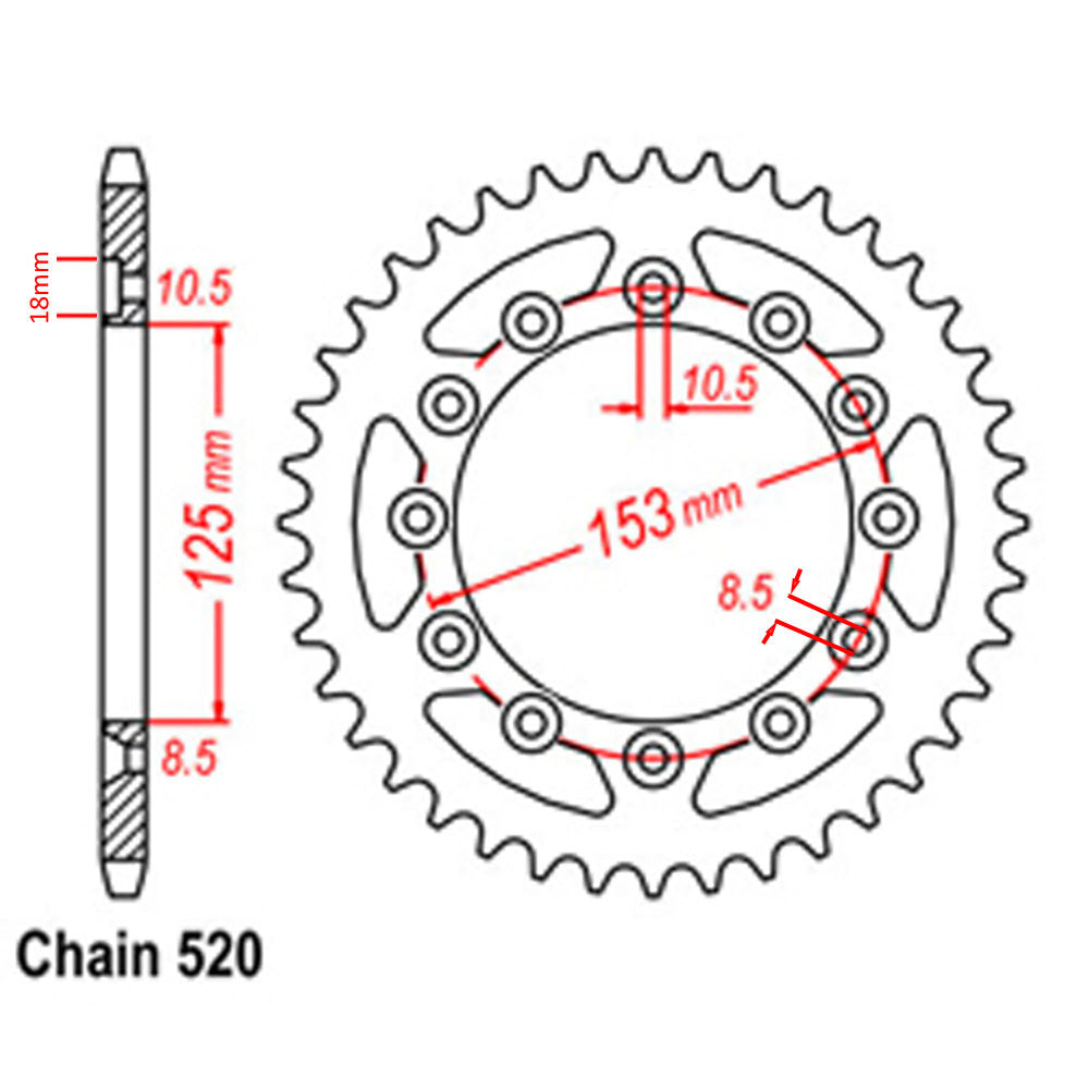 Rear Sprocket HONDA 520*