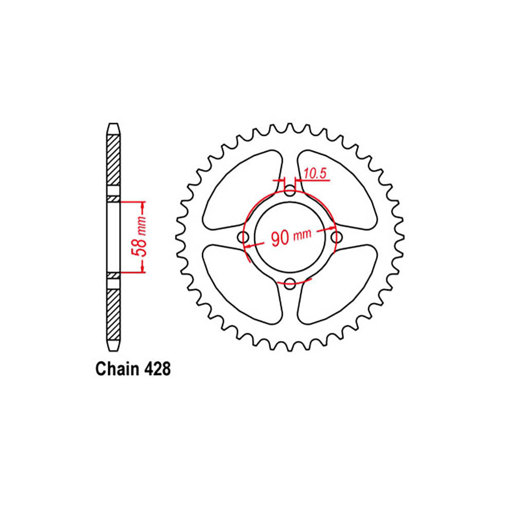 Rear Sprocket HONDA 428