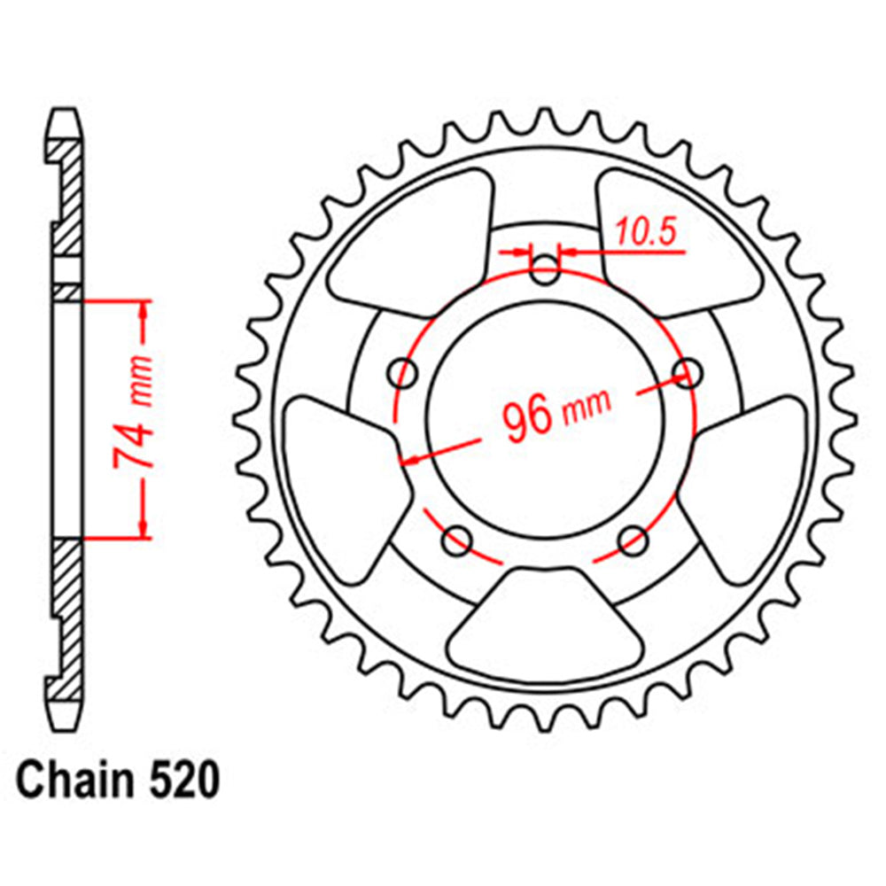 Rear Sprocket HONDA 520*
