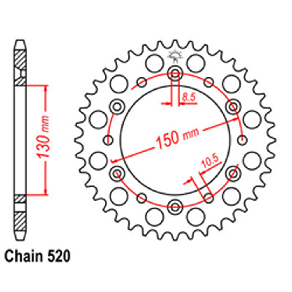 Rear Sprocket HONDA 520*
