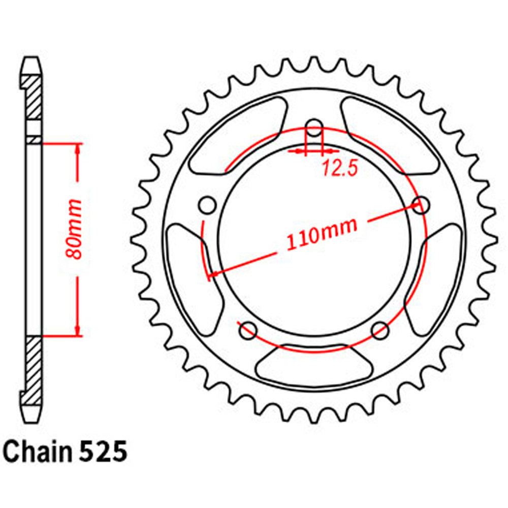 Rear Sprocket HONDA 525*