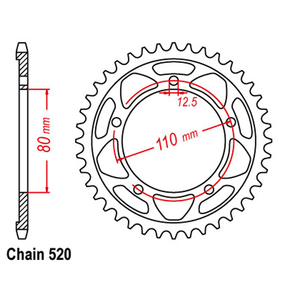 Rear Sprocket HONDA 520