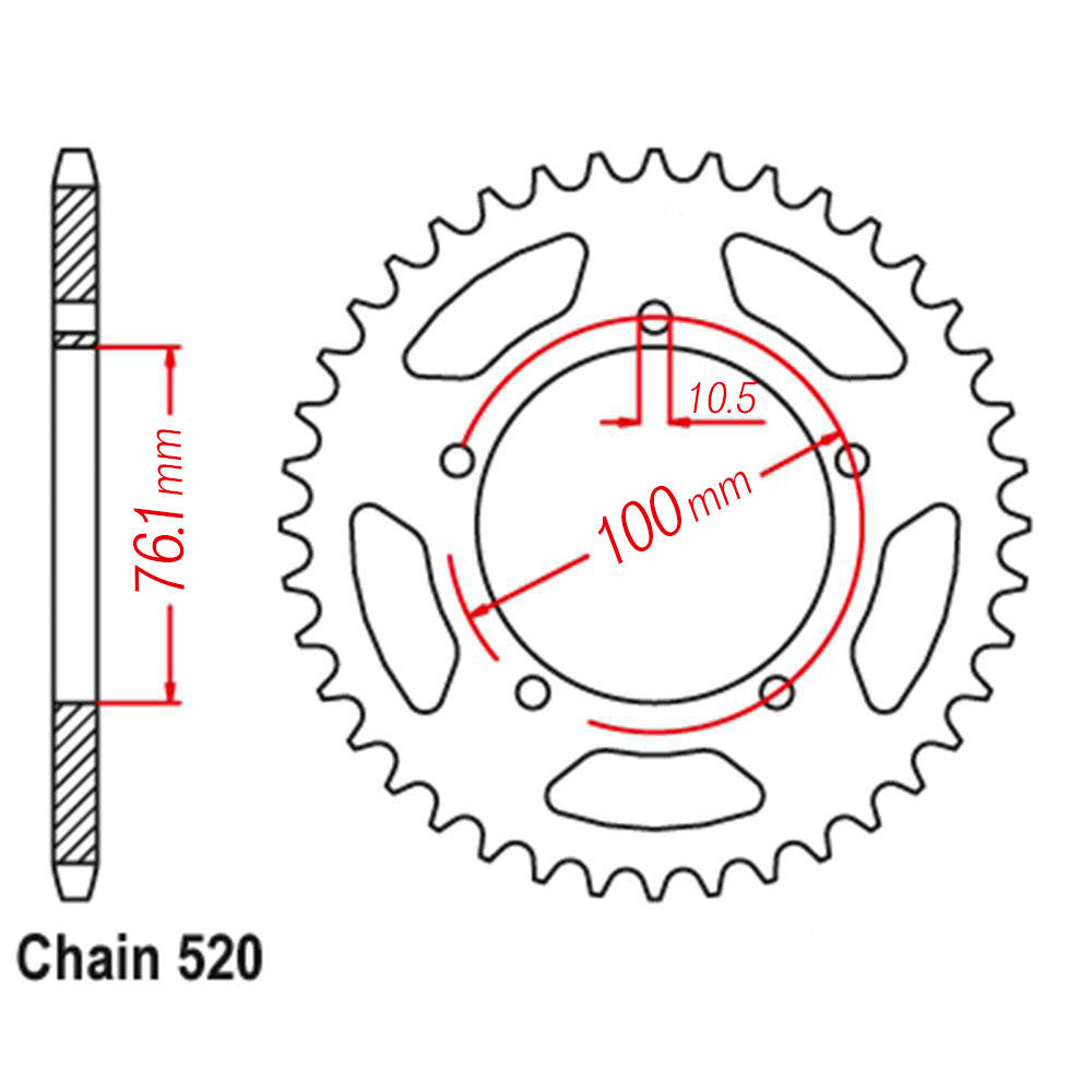 VORTEX Alloy Rear Sprocket 520-38T Marchesini Hardcoat^