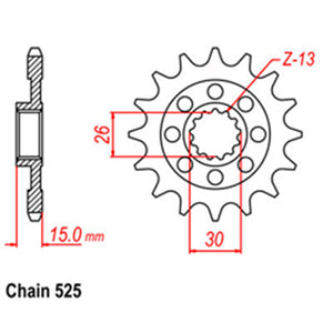 Front Sprocket With Rubber Cush BMW 16T 525P