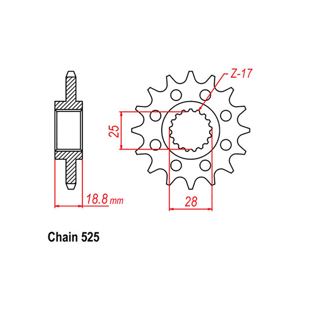 Front Sprocket With Rubber Cush 19T 525P