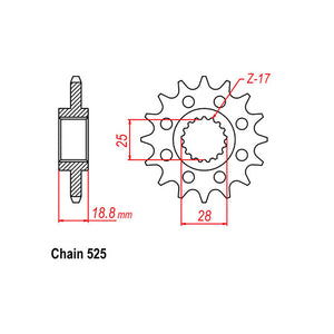 Front Sprocket With Rubber Cush 19T 525P