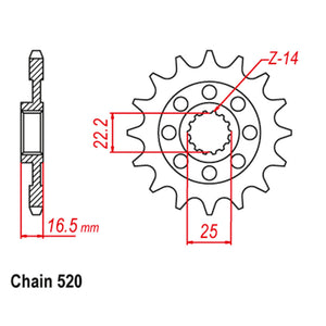 Front Sprocket With Rubber Cush DUCATI 15T 520P