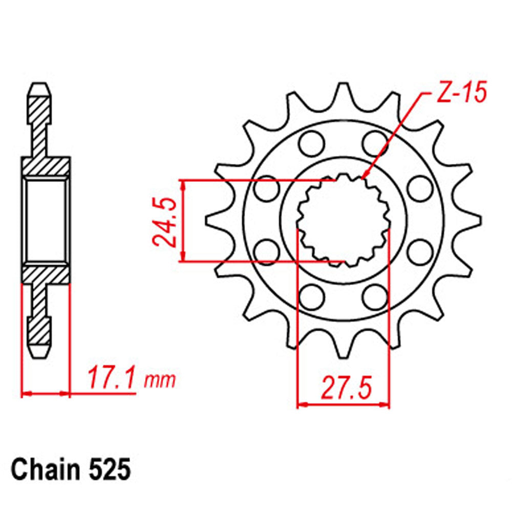 Front Sprocket With Rubber Cush 16T 525P*
