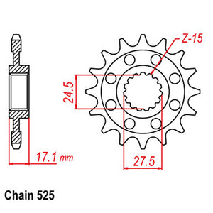 Front Sprocket With Rubber Cush 16T 525P*