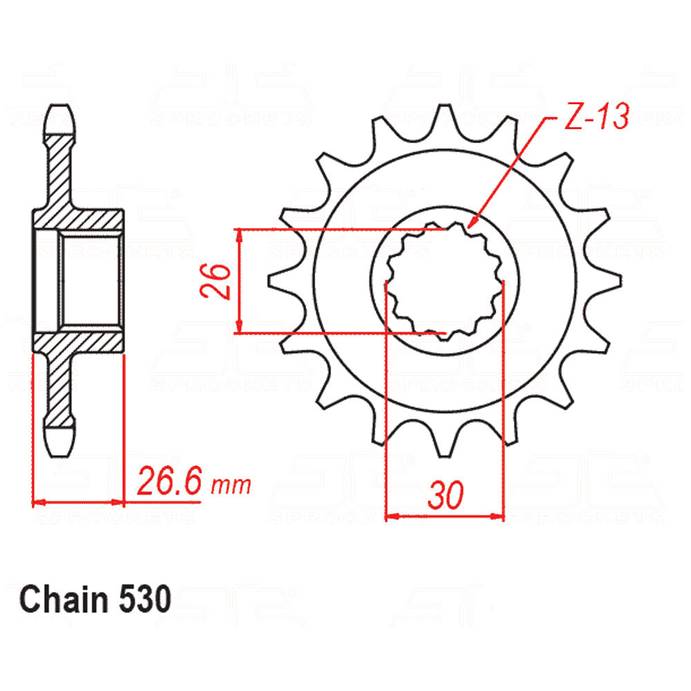 Front Sprocket With Rubber Cush HARLEY 19T 530P