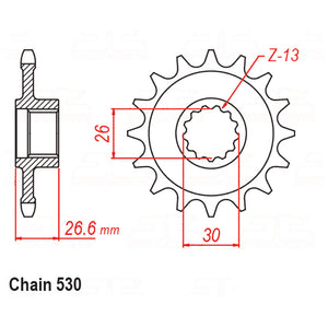 Front Sprocket With Rubber Cush HARLEY 19T 530P