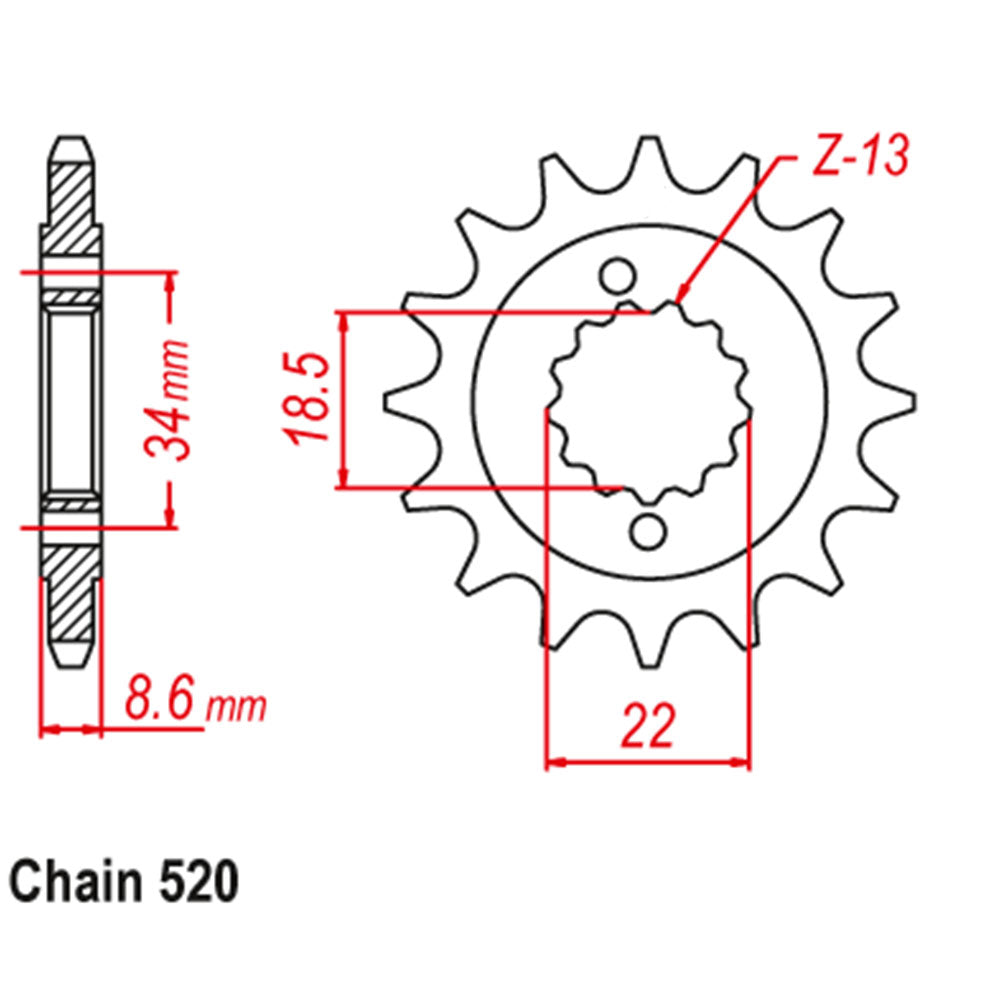 Front Sprocket With Rubber Cush 15T 520P