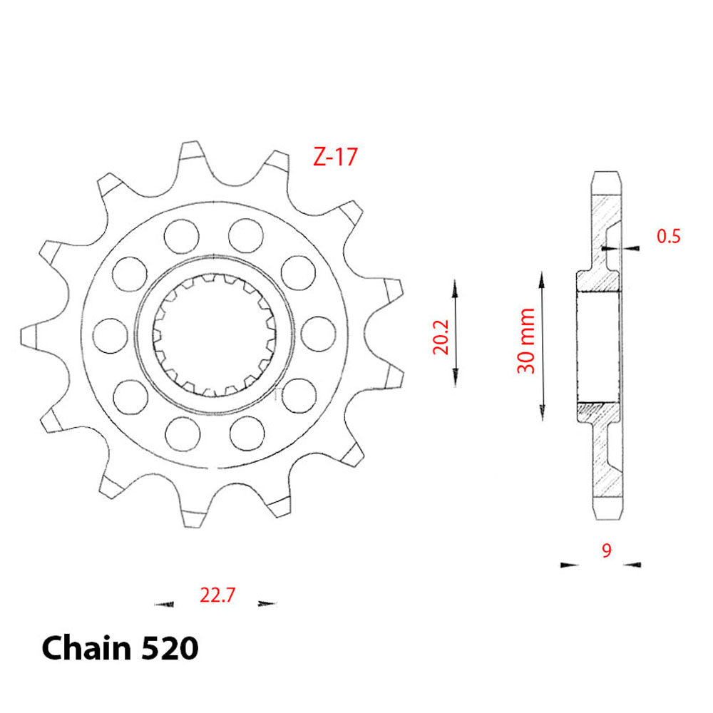 Front Sprocket SHERCO 520 Z17