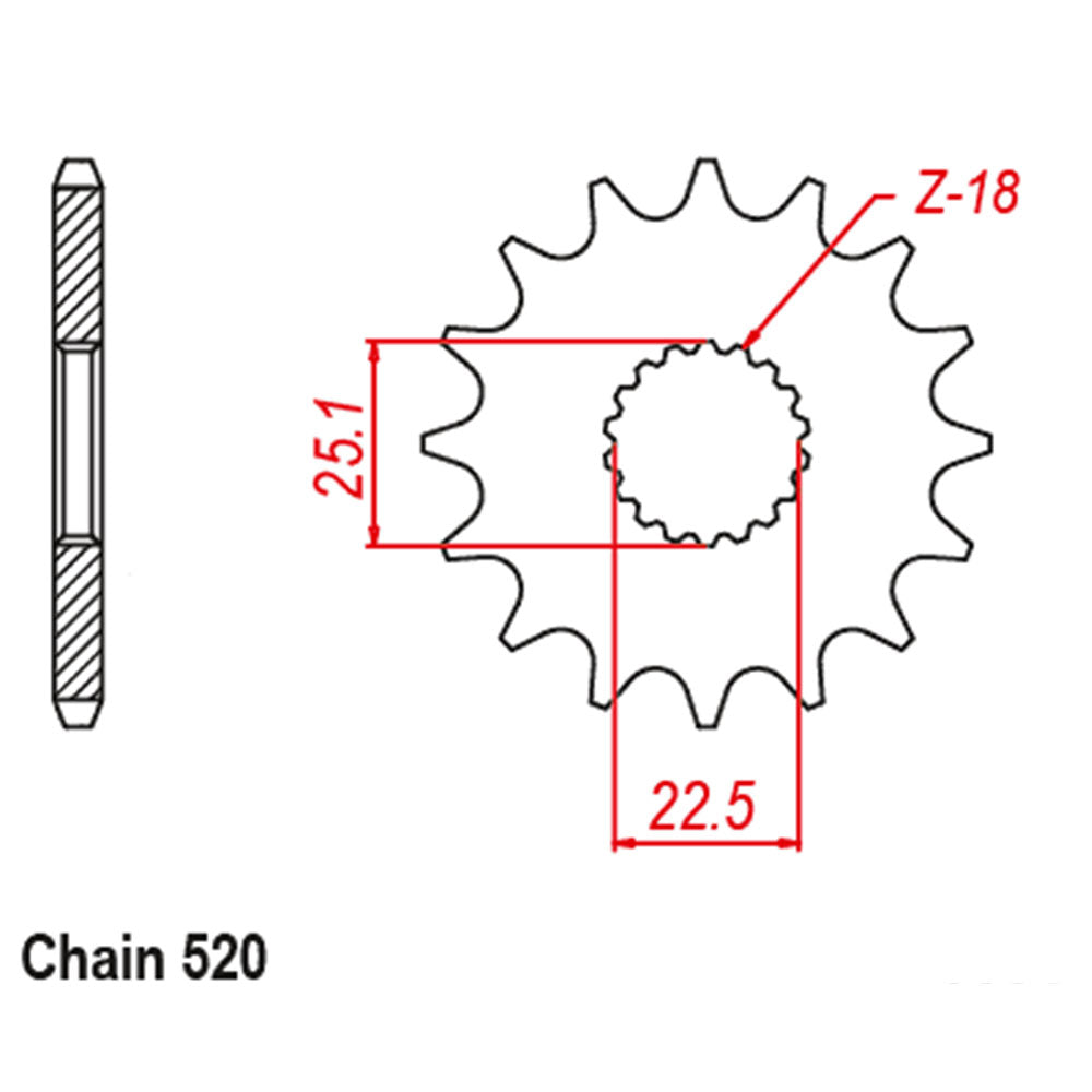 Front Sprocket With Rubber Cush 17T 520P