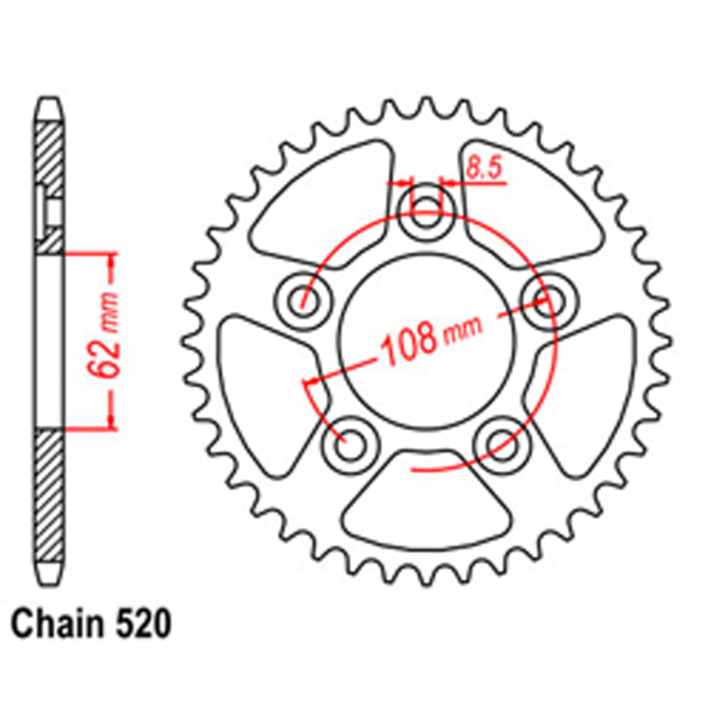 Rear Sprocket APRILIA 520*